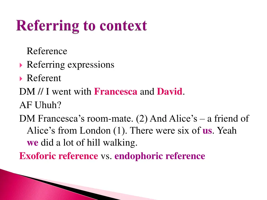 reference referring expressions referent