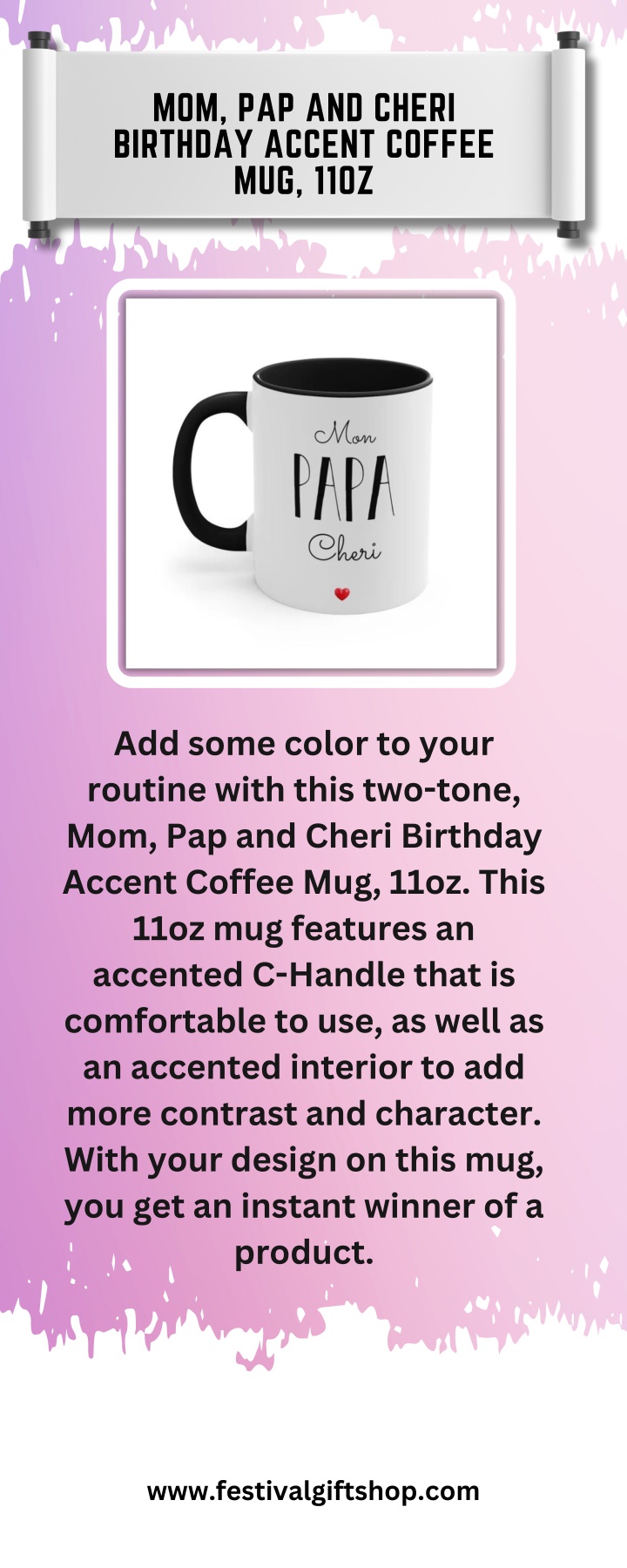 mom pap and cheri birthday accent coffee mug 11oz