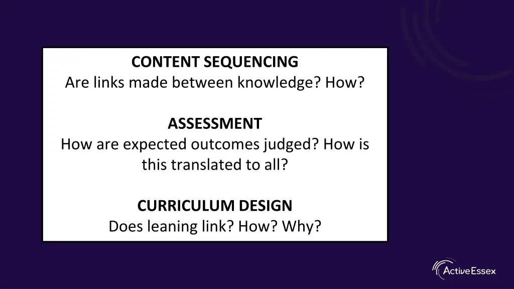 content sequencing are links made between