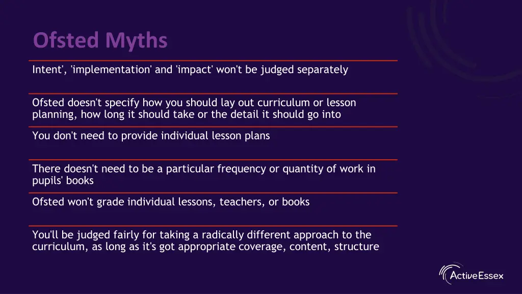 ofsted myths