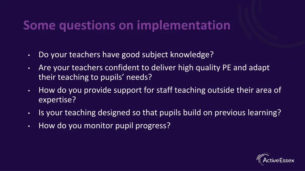 some questions on implementation