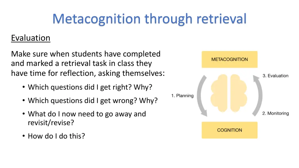 metacognition through retrieval