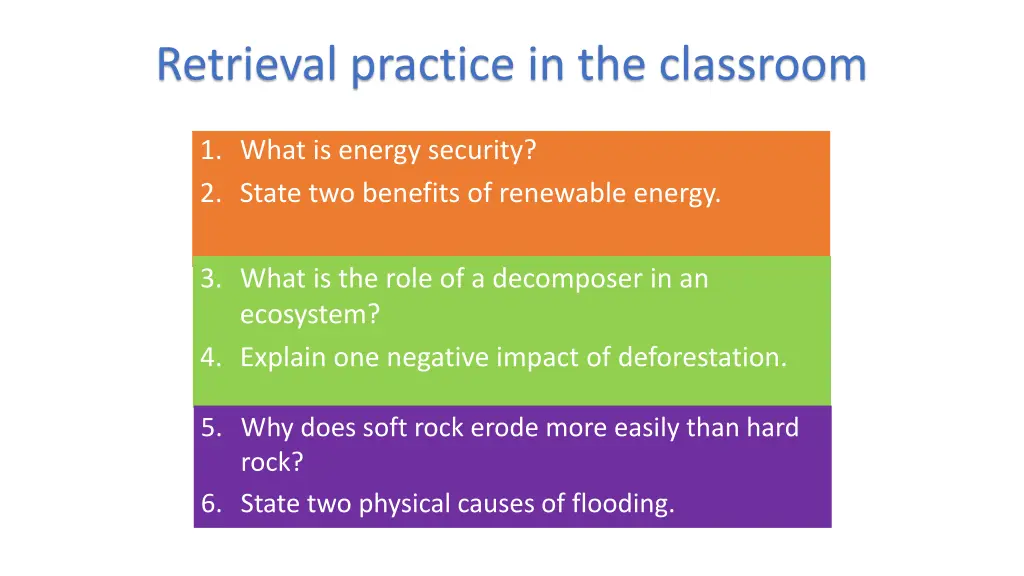 retrieval practice in the classroom