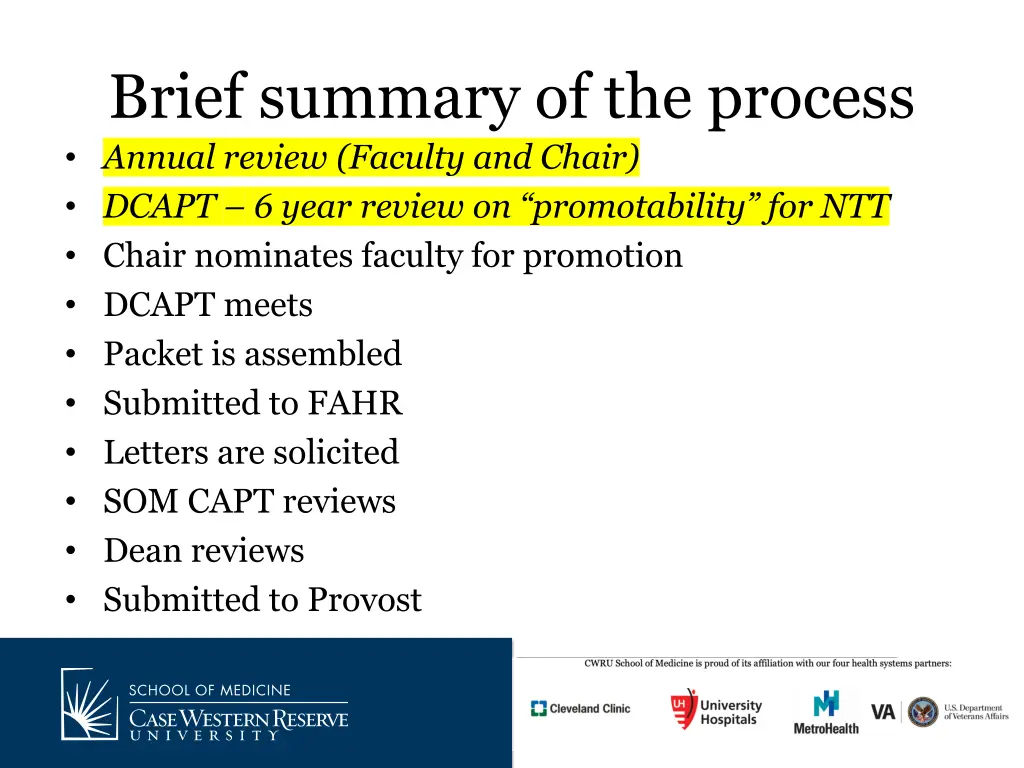 brief summary of the process annual review