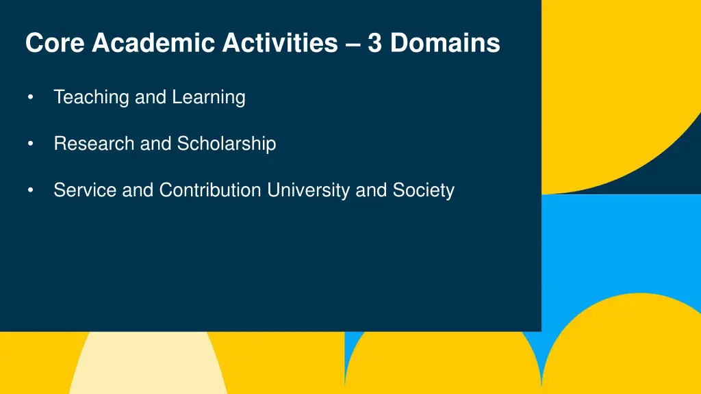 core academic activities 3 domains