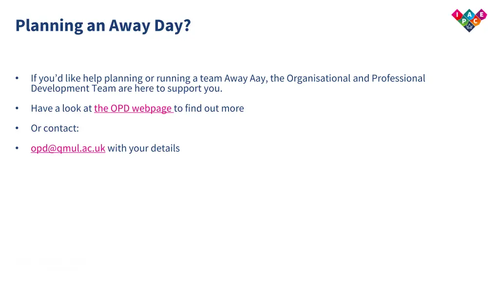 planning an away day