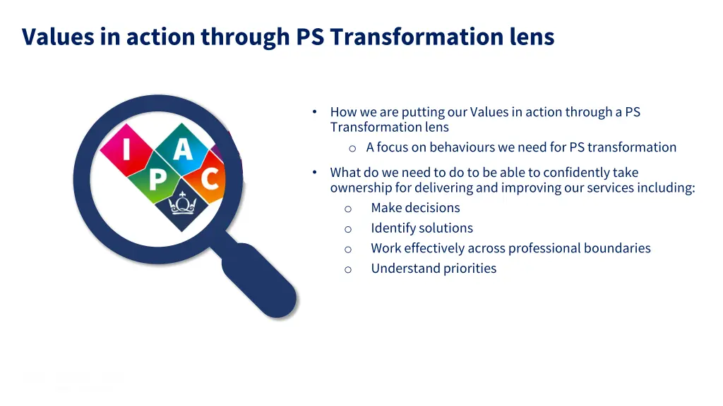 values in action through ps transformation lens