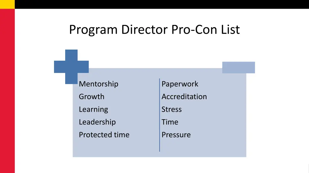 program director pro con list