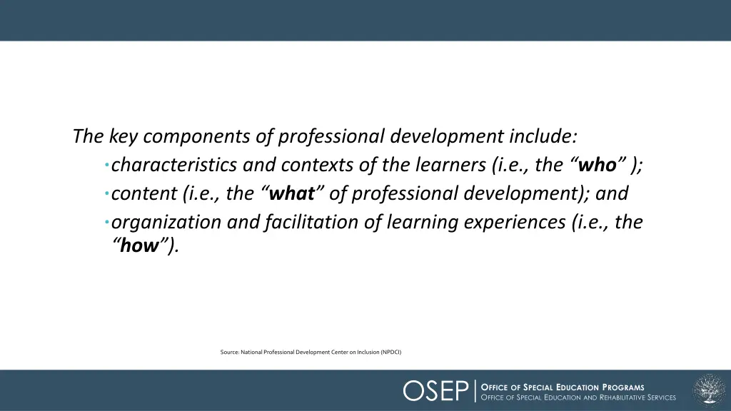 the key components of professional development