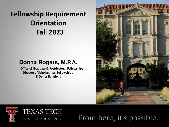 fellowship requirement orientation fall 2023