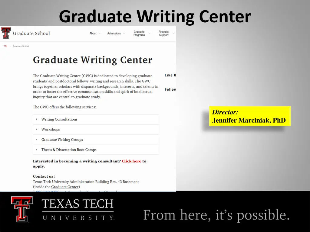 graduate writing center