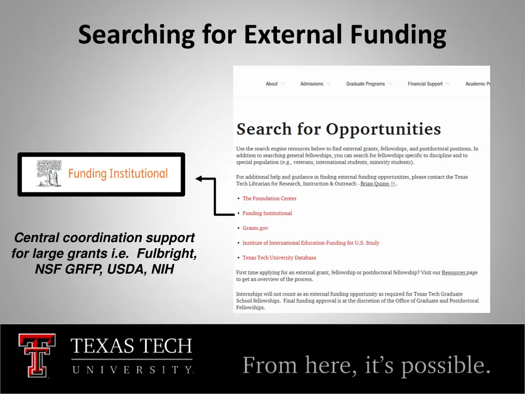 searching for external funding 1