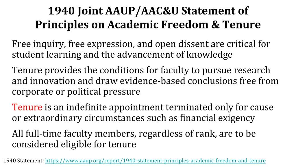 1940 joint aaup aac u statement of principles 1