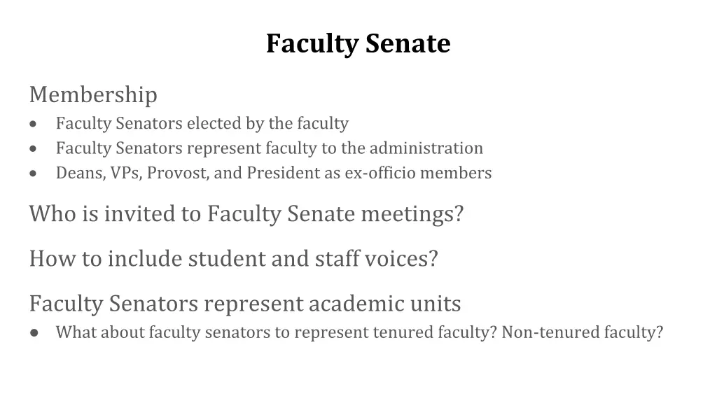 faculty senate