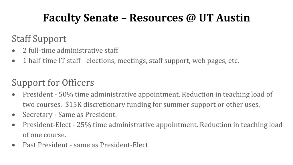 faculty senate resources @ ut austin