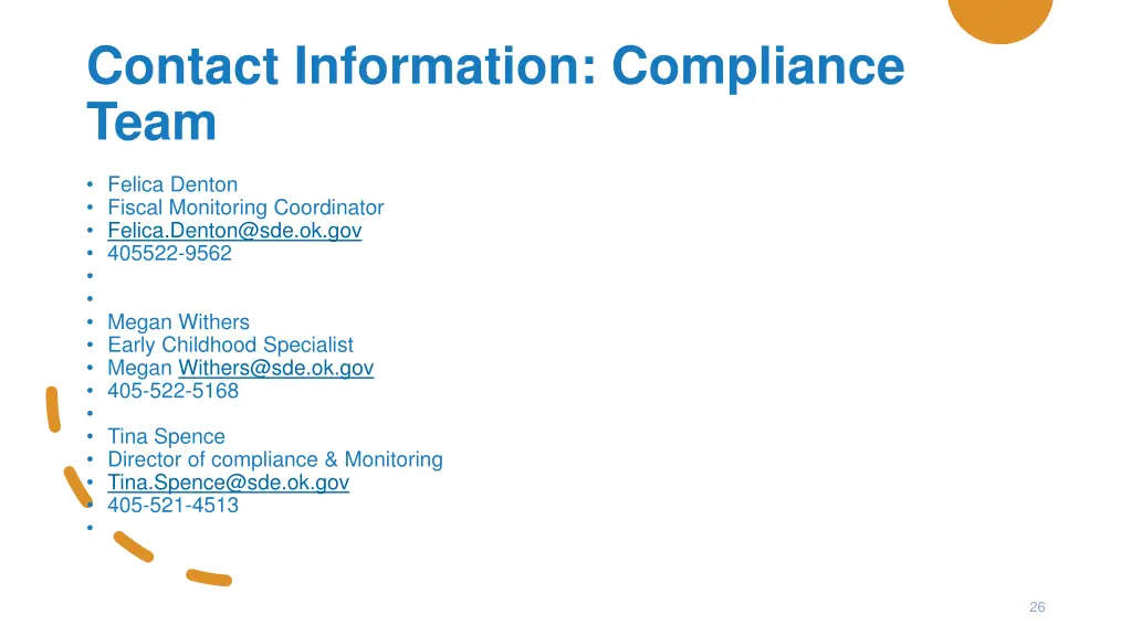 contact information compliance team