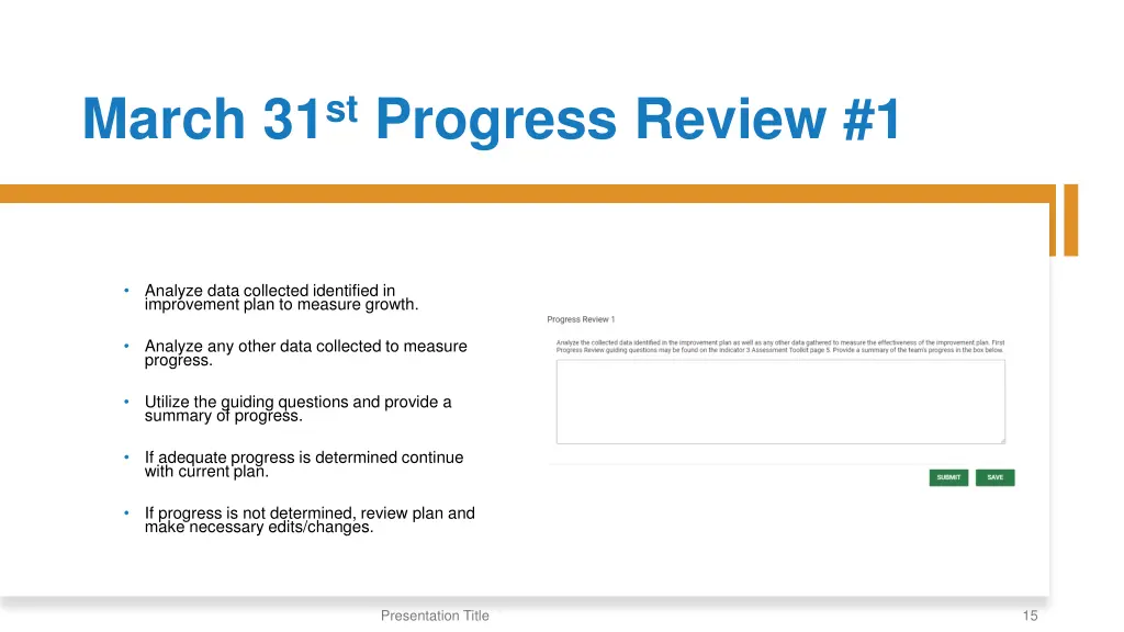 march 31 st progress review 1