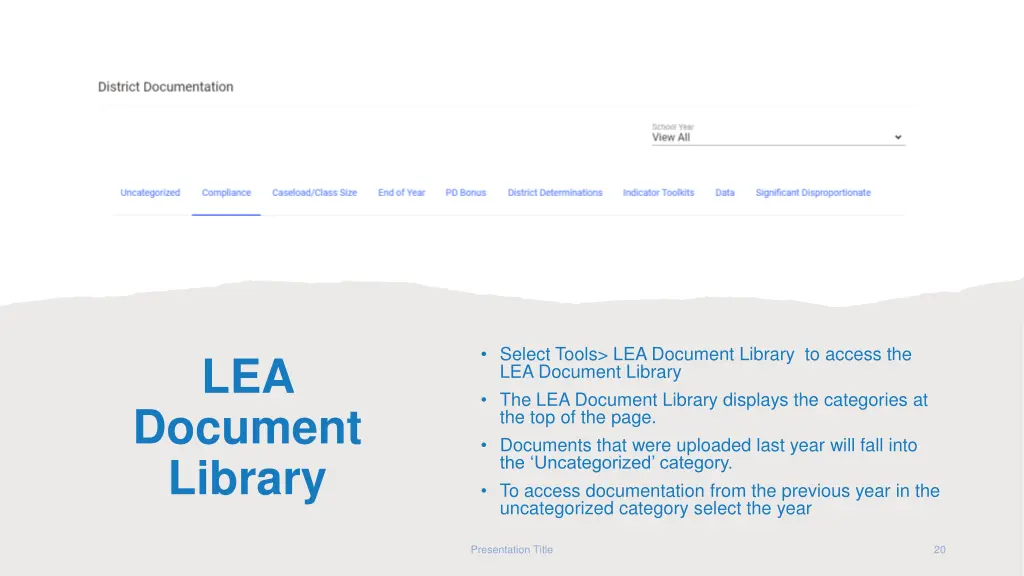 select tools lea document library to access 1