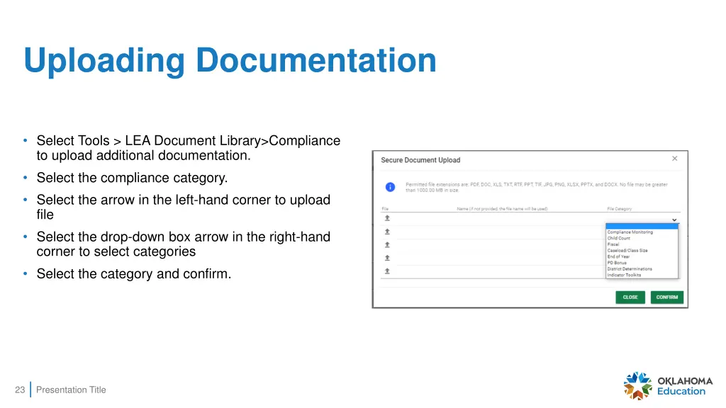 uploading documentation
