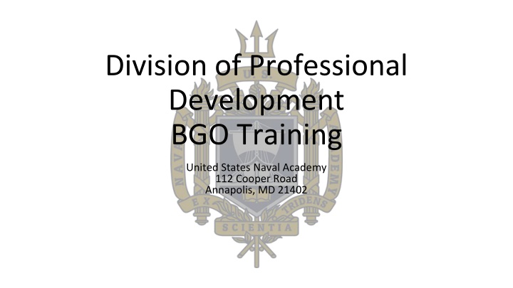 division of professional development bgo training