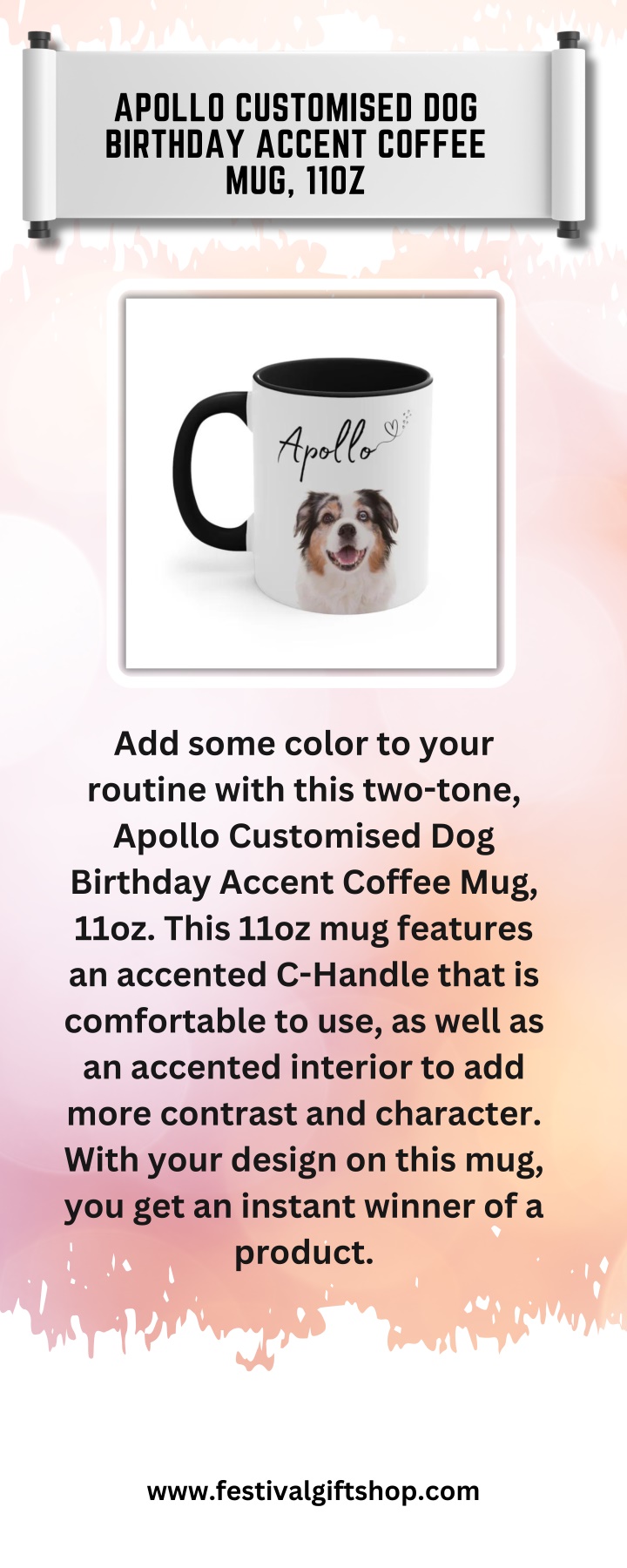 apollo customised dog birthday accent coffee