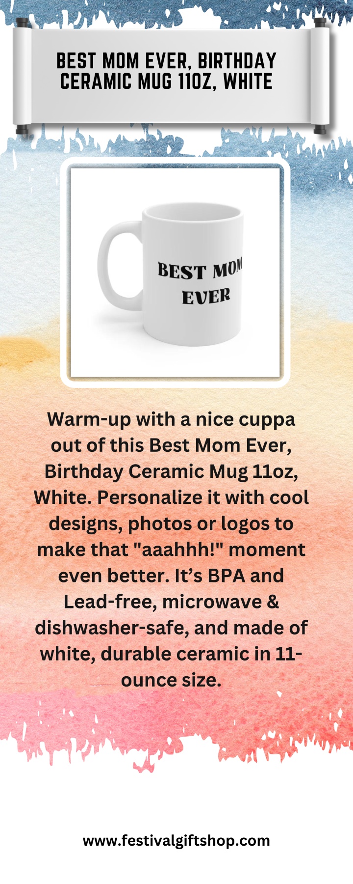 best mom ever birthday ceramic mug 11oz white