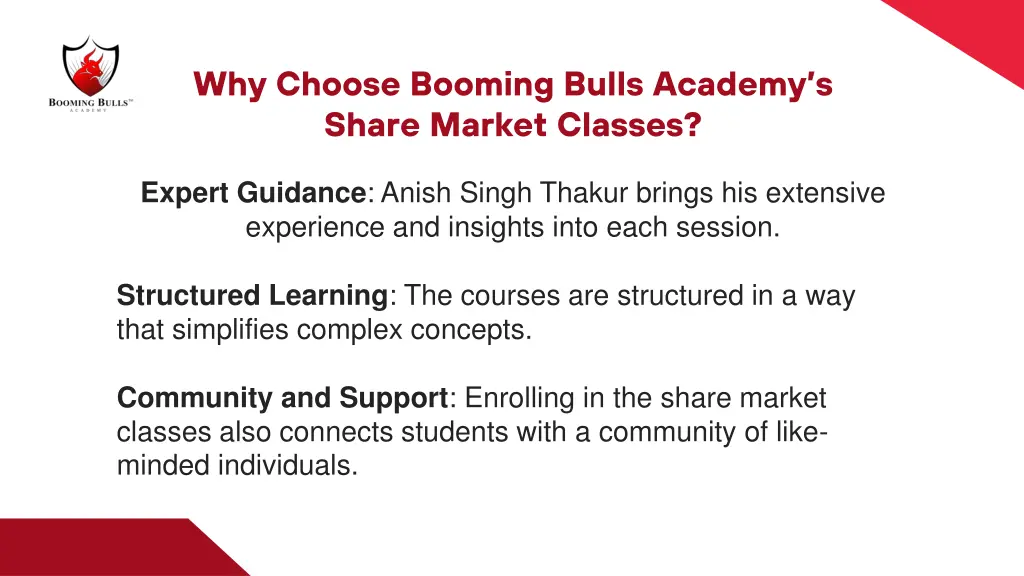 why choose booming bulls academy s share market