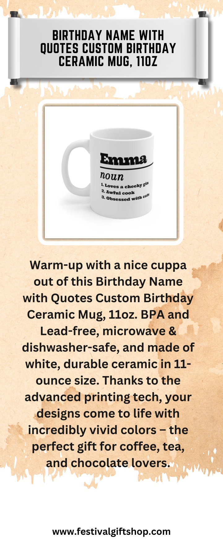 birthday name with quotes custom birthday ceramic