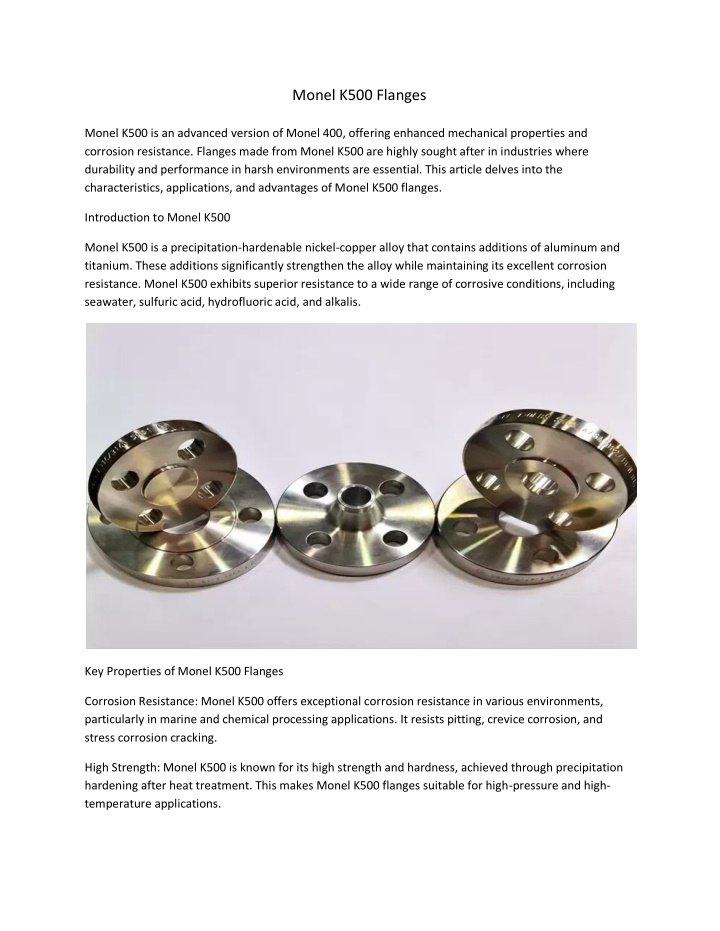 monel k500 flanges