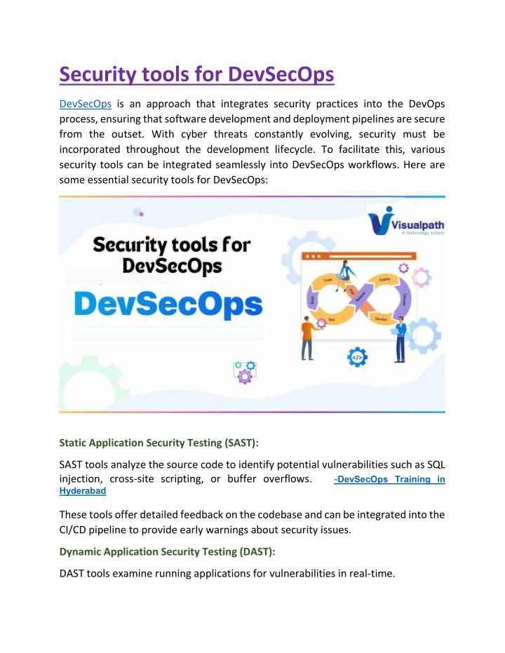 security tools for devsecops