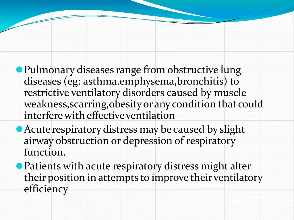 pulmonary diseases range from obstructive lung