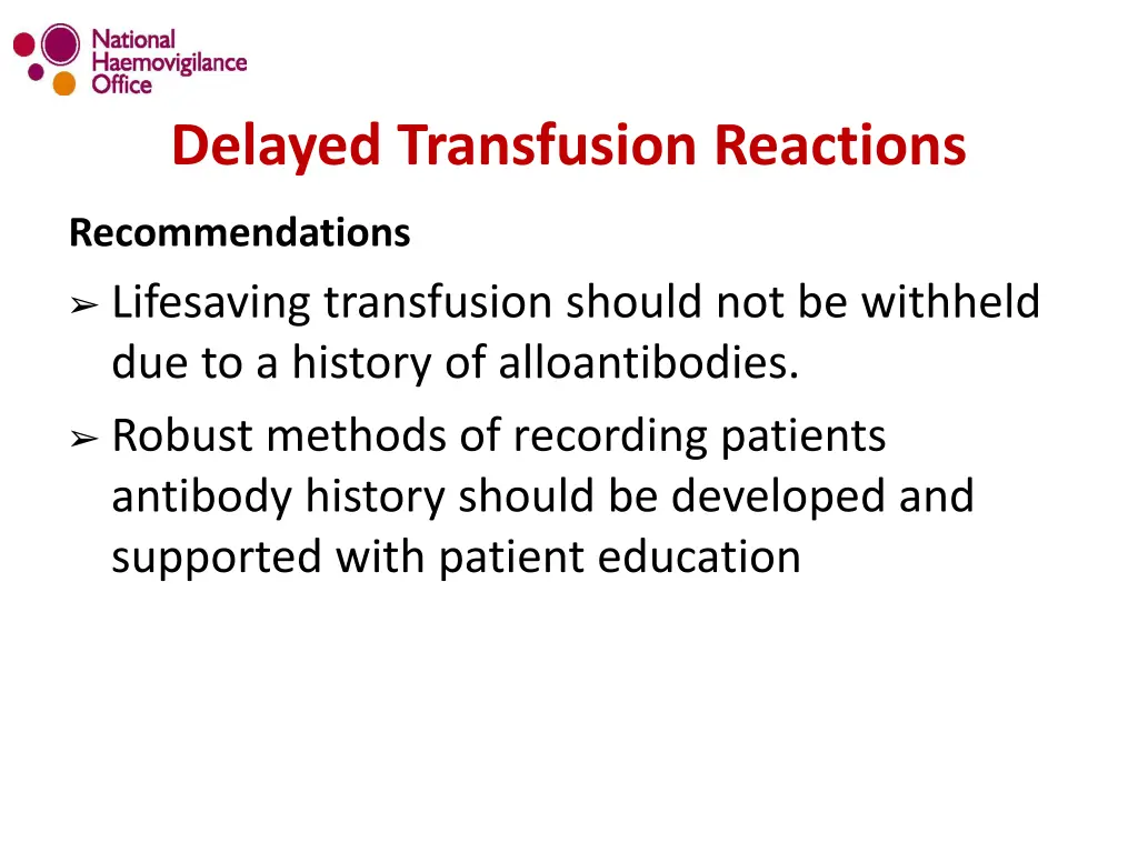 delayed transfusion reactions