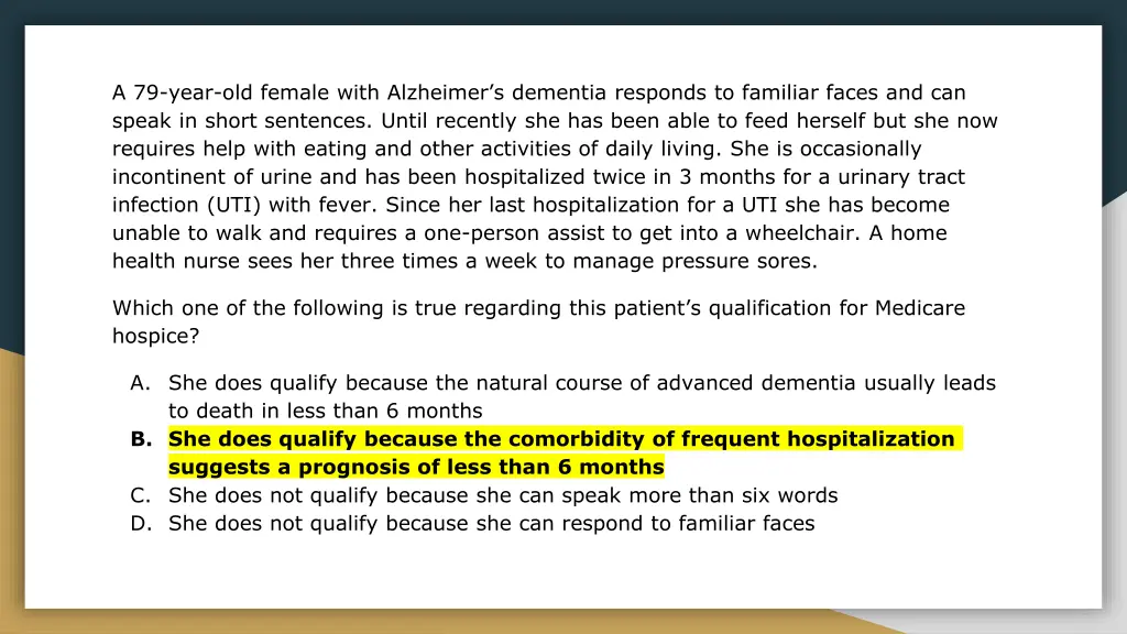 a 79 year old female with alzheimer s dementia 1