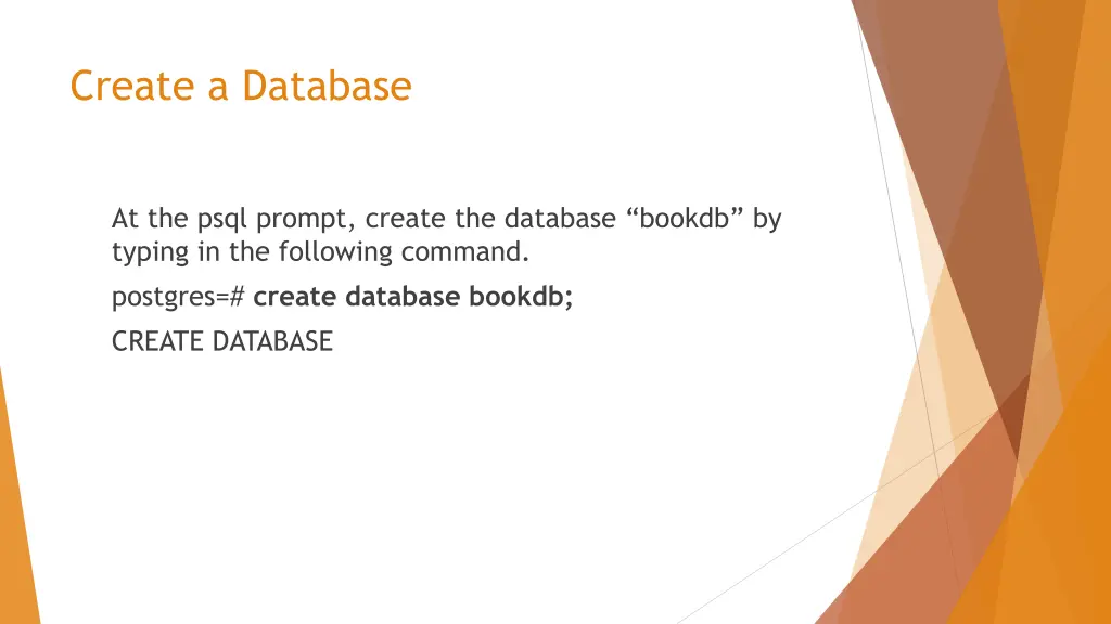 create a database