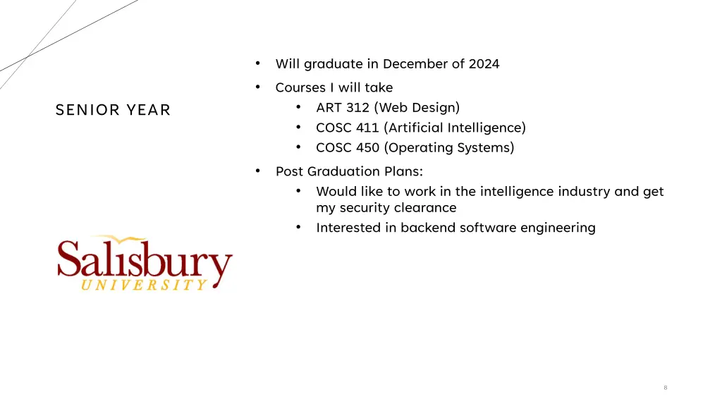 will graduate in december of 2024 courses i will