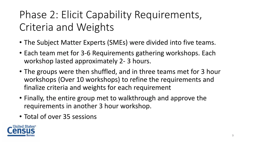 phase 2 elicit capability requirements criteria