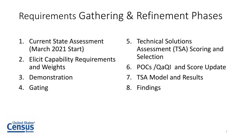 requirements gathering refinement phases