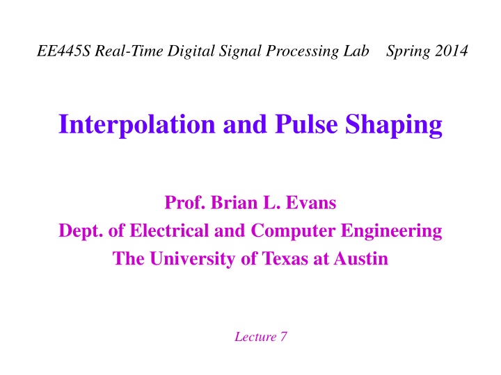 ee445s real time digital signal processing