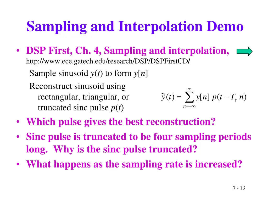 sampling and interpolation demo