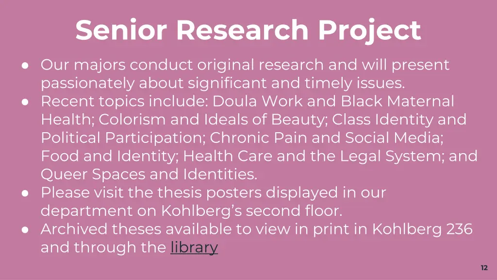 senior research project