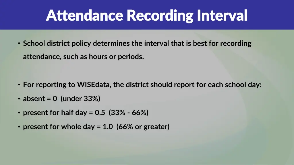 attendance recording interval attendance