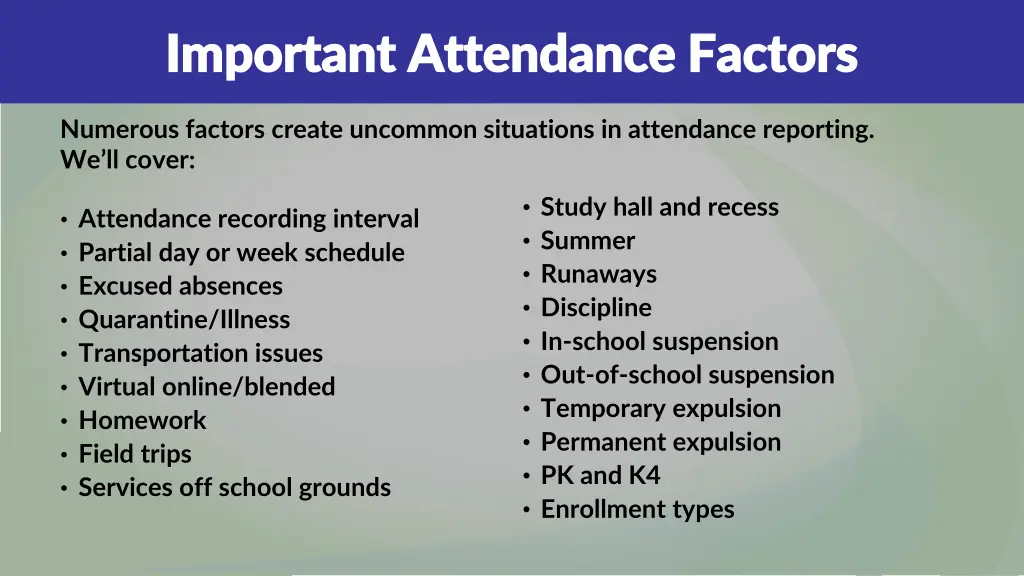 important attendance factors important attendance