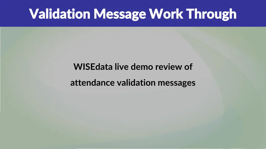 validation message work through validation