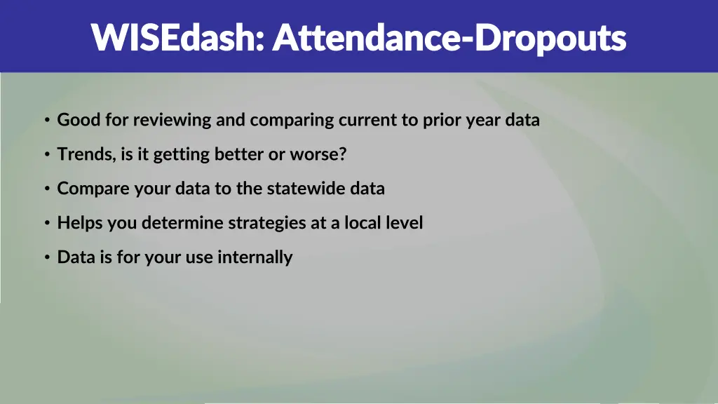 wisedash attendance wisedash attendance dropouts