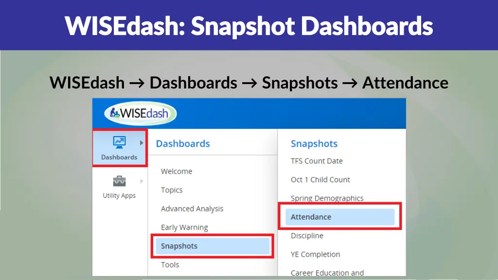 wisedash snapshot dashboards wisedash snapshot