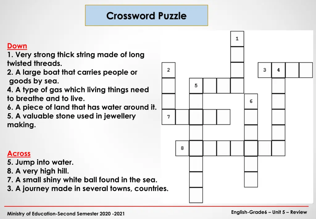 crossword puzzle