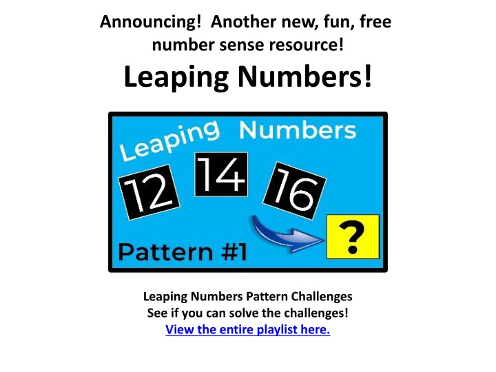announcing another new fun free number sense