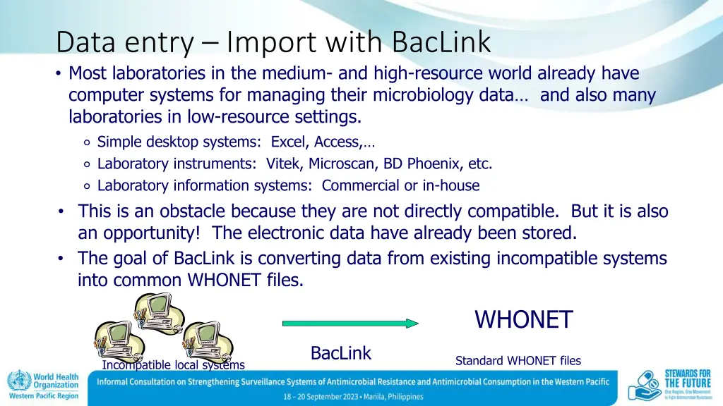 data entry import with baclink most laboratories