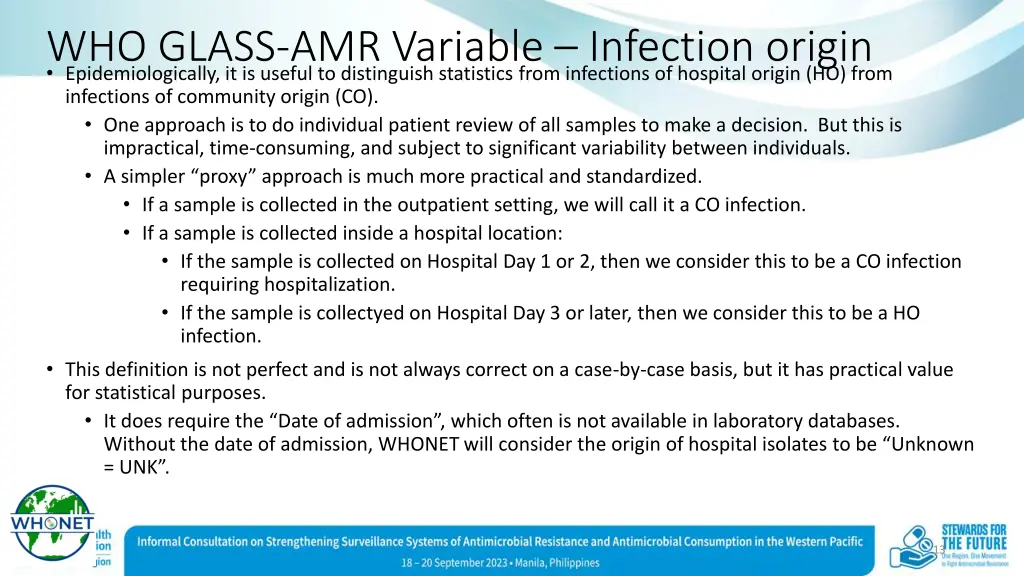 who glass amr variable infection origin