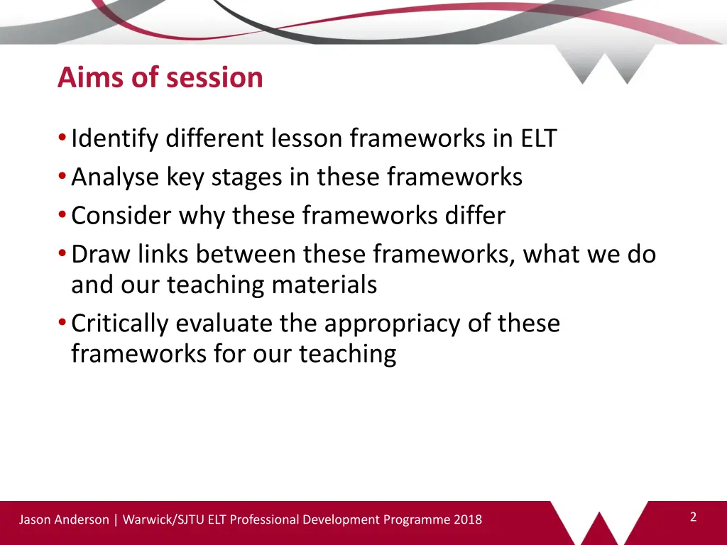 aims of session